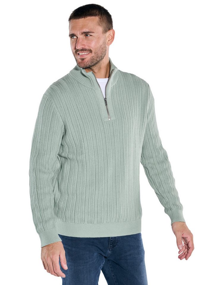 emilio adani Stehkragenpullover emilio adani Herren Pullover mit Troyerkragen, Hellgruen von emilio adani