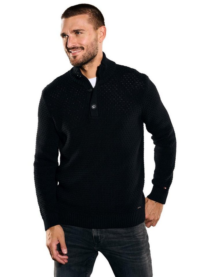 emilio adani Stehkragenpullover emilio adani Herren Pullover Polokragen, Schwarz von emilio adani