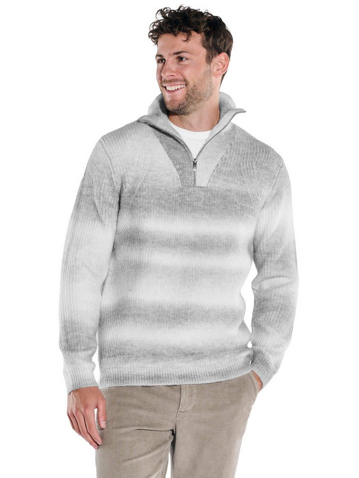 emilio adani Stehkragenpullover emilio adani Herren Pullover Polokragen, Silbergrau von emilio adani