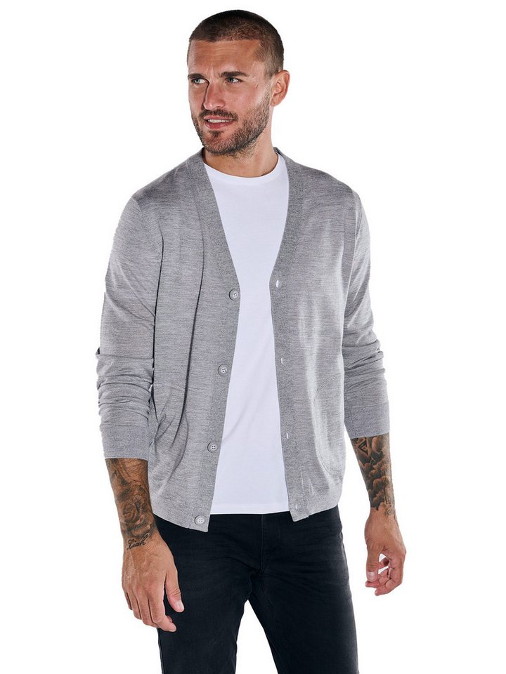 emilio adani Strickjacke emilio adani Herren Strickjacke uni, Silbergrau von emilio adani