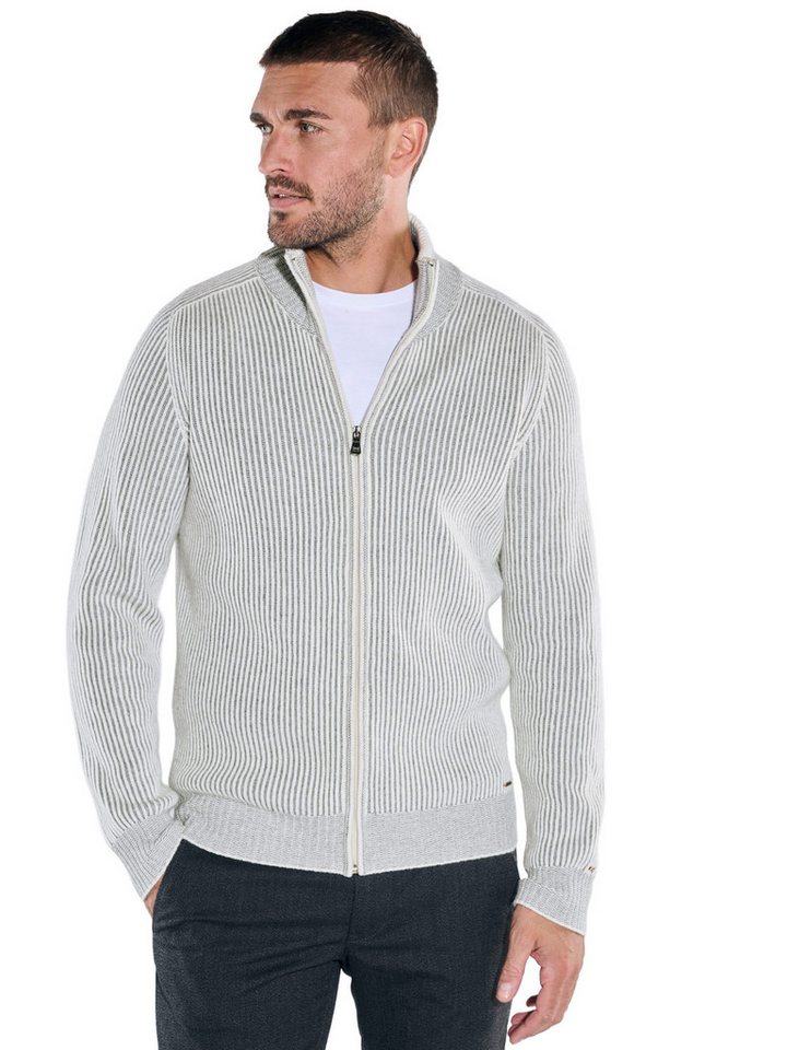 emilio adani Strickjacke emilio adani Herren Strickjacke strukturiert, Naturweiss von emilio adani