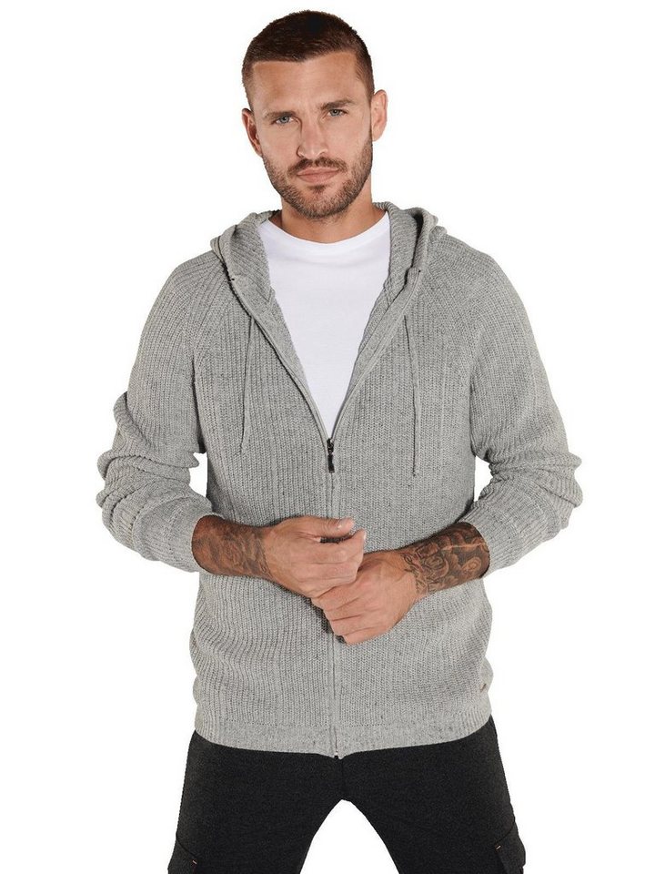 emilio adani Strickjacke emilio adani Herren Strickjacke mit Kapuze, Silbergrau von emilio adani