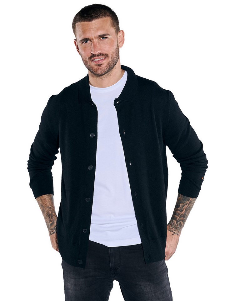 emilio adani Strickjacke emilio adani Herren Strickjacke uni, Schwarz von emilio adani