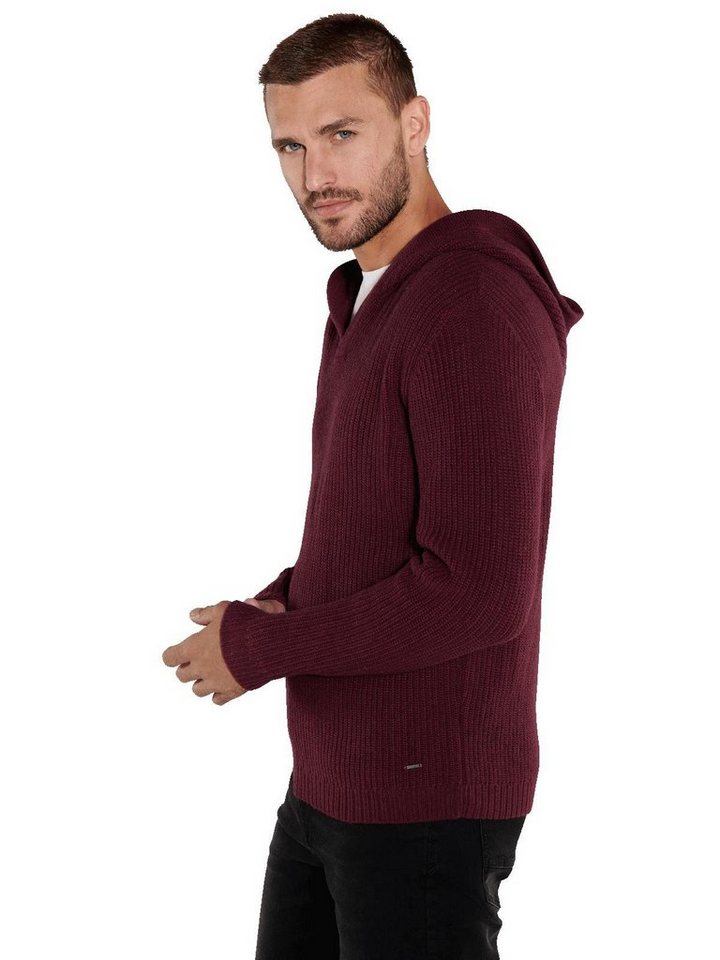emilio adani Strickpullover emilio adani Herren Pullover mit Kapuze, Dunkelrot von emilio adani