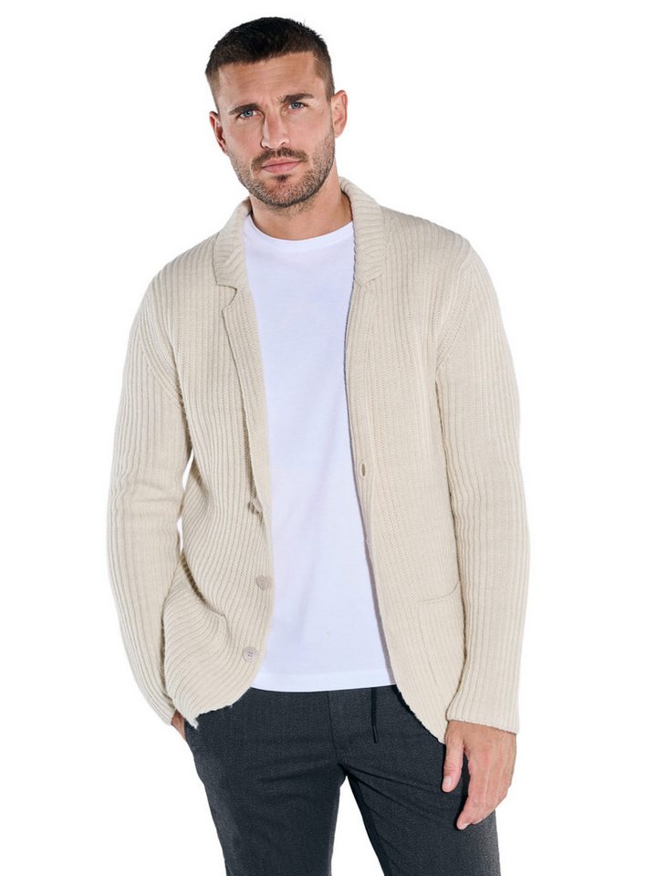 emilio adani Stricksakko emilio adani Herren Stricksakko mit Rippstruktur, Naturweiss von emilio adani