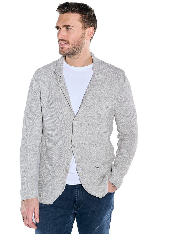 emilio adani Stricksakko emilio adani Herren Strick-Sakko regular, Silbergrau von emilio adani