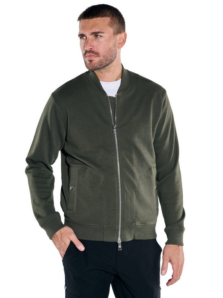 emilio adani Sweatjacke emilio adani Herren Sweatjacke mit Bomber-Kragen, Oliv von emilio adani