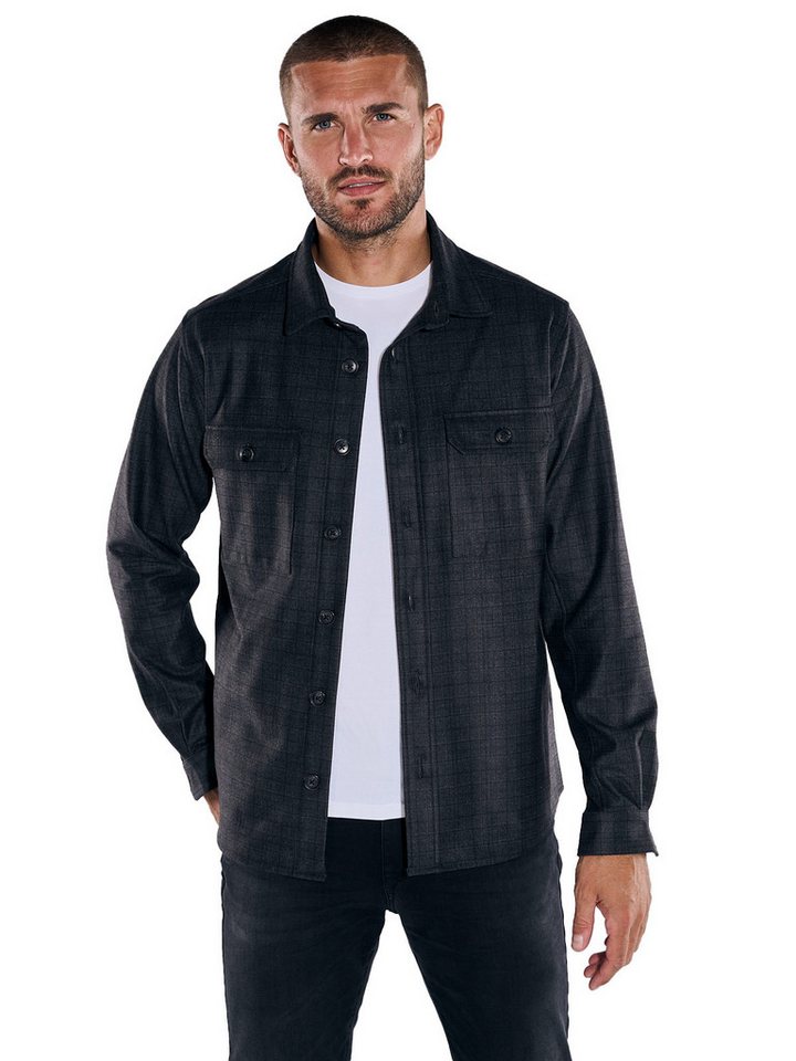 emilio adani Sweatshirt emilio adani Herren Overshirt gemustert, Anthrazit von emilio adani