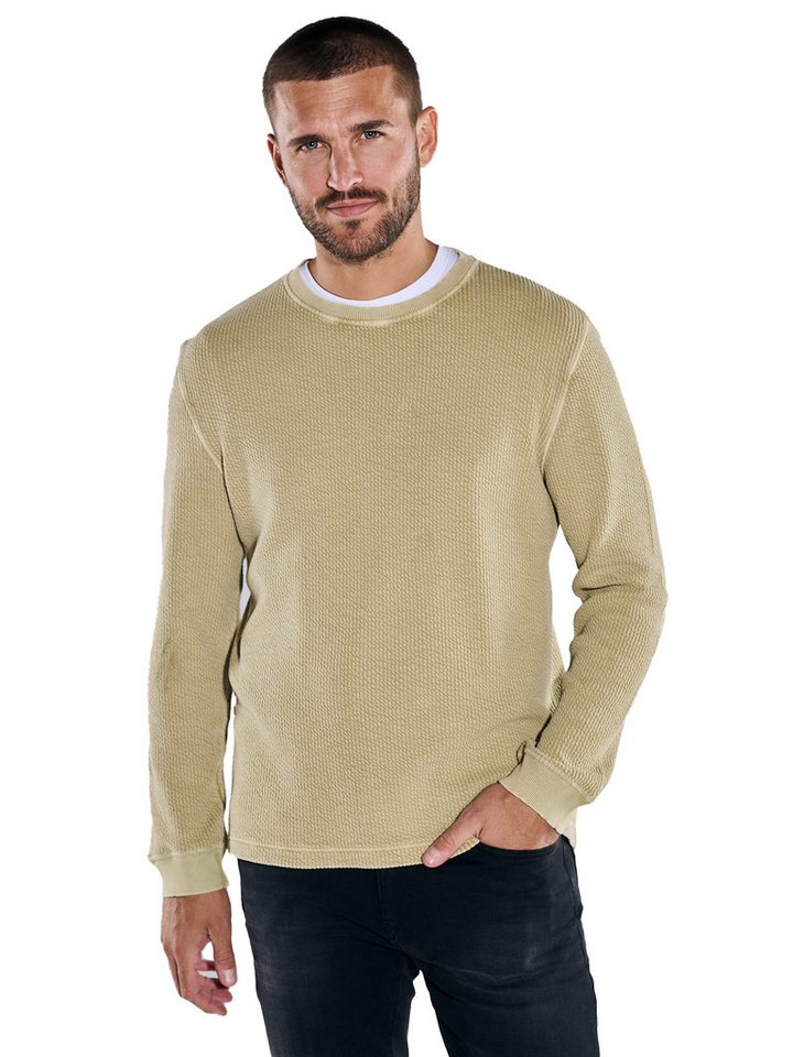emilio adani Sweatshirt emilio adani Herren Sweatshirt strukturiert, Hellgelb von emilio adani