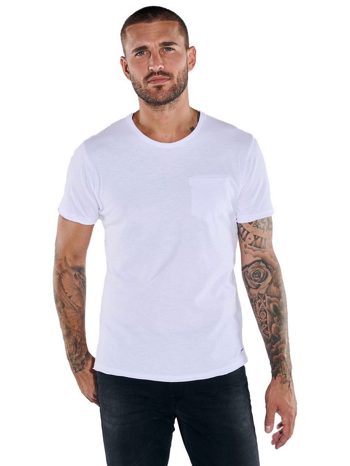 emilio adani T-Shirt emilio adani Herren Basic-Shirt "My Favorite", Reinweiss von emilio adani