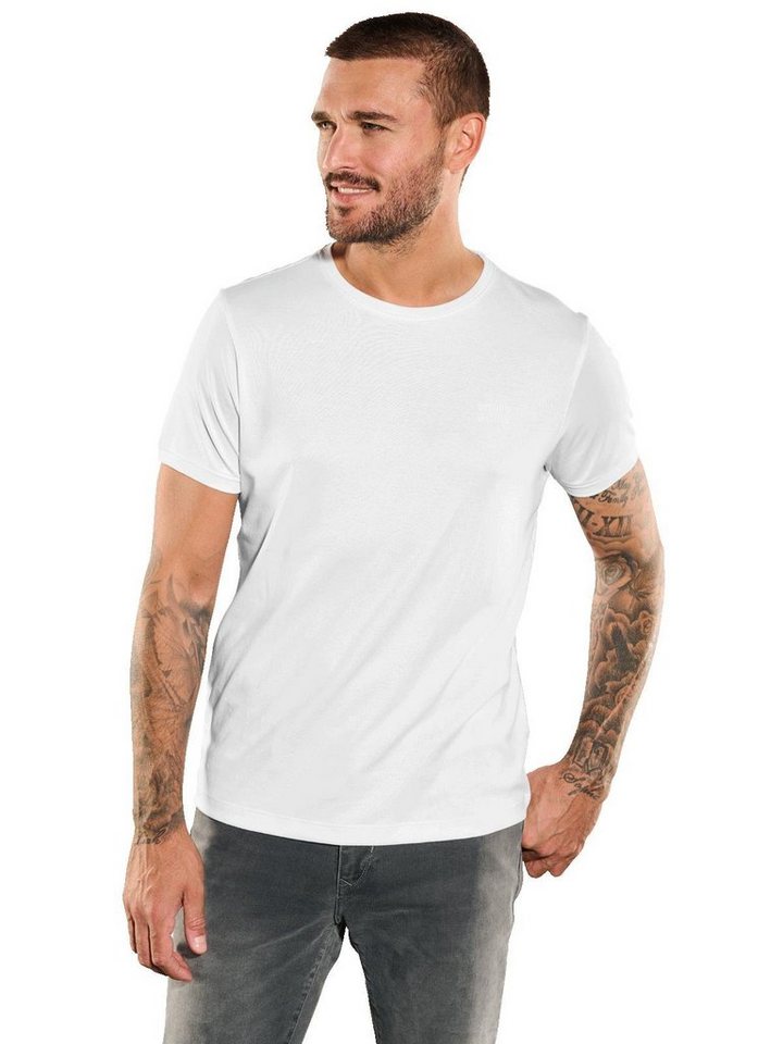 emilio adani T-Shirt emilio adani Herren Basic-Shirt regular, Reinweiss von emilio adani