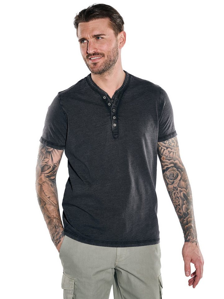 emilio adani T-Shirt emilio adani Herren Henley-Shirt uni, Anthrazit von emilio adani