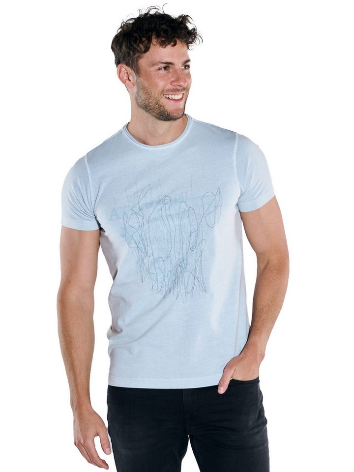 emilio adani T-Shirt emilio adani Herren T-Shirt uni, Hellblau von emilio adani