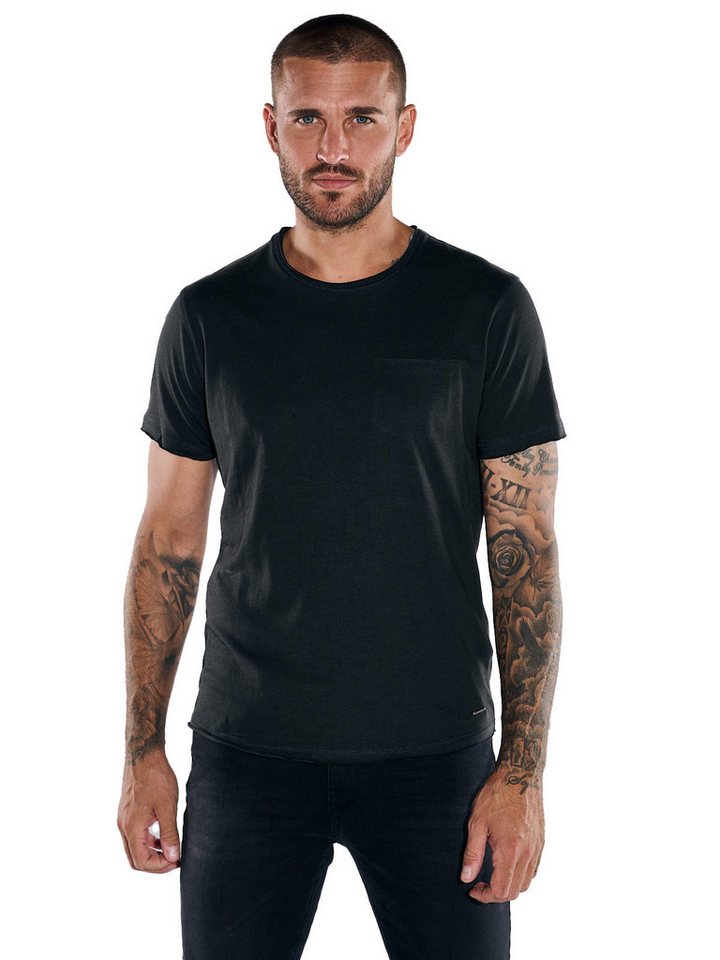 emilio adani T-Shirt emilio adani Herren Basic-Shirt "My Favorite", Schwarz von emilio adani