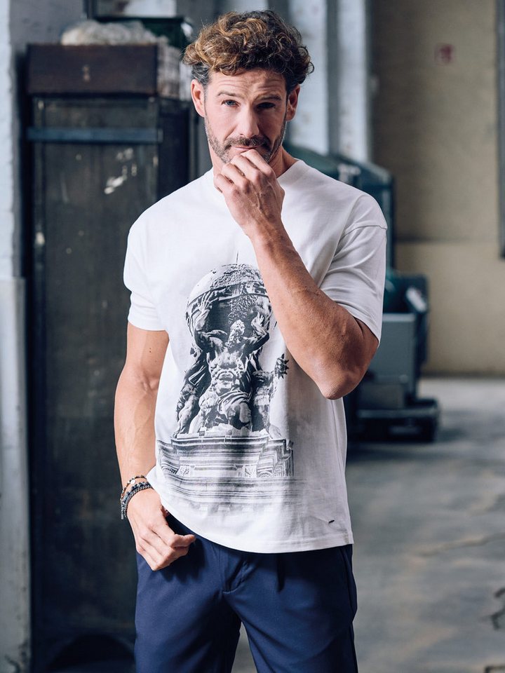 emilio adani T-Shirt emilio adani Herren Rundhals T-Shirt, Naturweiss von emilio adani