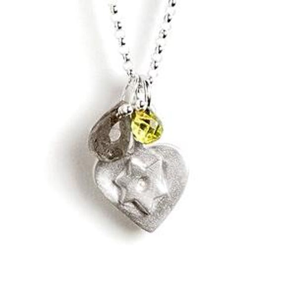 Herz Halskette Mit Einem Edelstein - Sterling Silber Schmuck Herz Halskette Mit Einem Edelstein - Sterling Silber Schmuck von emilyrosenfeld