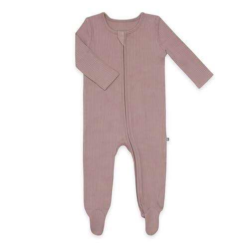 emma & noah Baby Schlafanzug, Weicher & Atmungsaktiver Strampler für Neugeborene, Oeko-TEX Zertifiziert, Langarm Pyjama mit Reißverschluss für Jungen & Mädchen, Mit Füßen (68, Essential Berry) von emma & noah