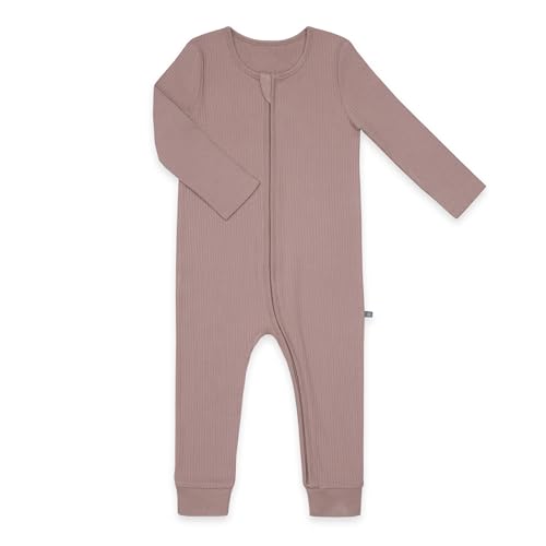 emma & noah Baby Schlafanzug, Weicher & Atmungsaktiver Strampler für Neugeborene, Oeko-TEX Zertifiziert, Langarm Pyjama mit Reißverschluss für Jungen & Mädchen, Ohne Füße (80, Essential Berry) von emma & noah