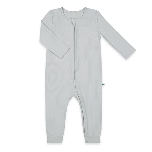 emma & noah Baby Schlafanzug, Weicher & Atmungsaktiver Strampler für Neugeborene, Oeko-TEX Zertifiziert, Langarm Pyjama mit Reißverschluss für Jungen & Mädchen, Ohne Füße (Essential Grau, 86 cm) von emma & noah