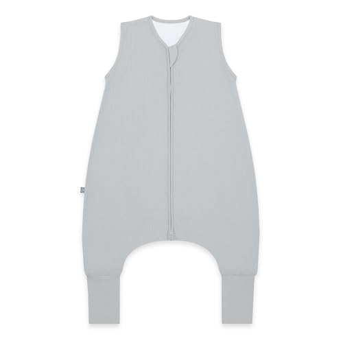 emma & noah Baby Schlafsack mit umschlagbaren Füßen 2.5 TOG, Strampelsack für den Herbst und Winter, Bio-Baumwolle, OEKO-TEX Zertifiziert, Ideal für aktive Kinder (Essential Grau, 90) von emma & noah