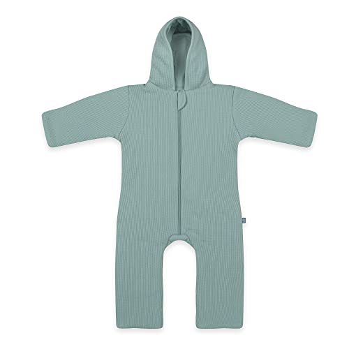 emma & noah Premium Baby Overall mit Kapuze, flauschig weich & Atmungsaktiv, Bio-Baumwolle, OEKO-TEXT Zertifiziert (Essential Mint, 62/68) von emma & noah