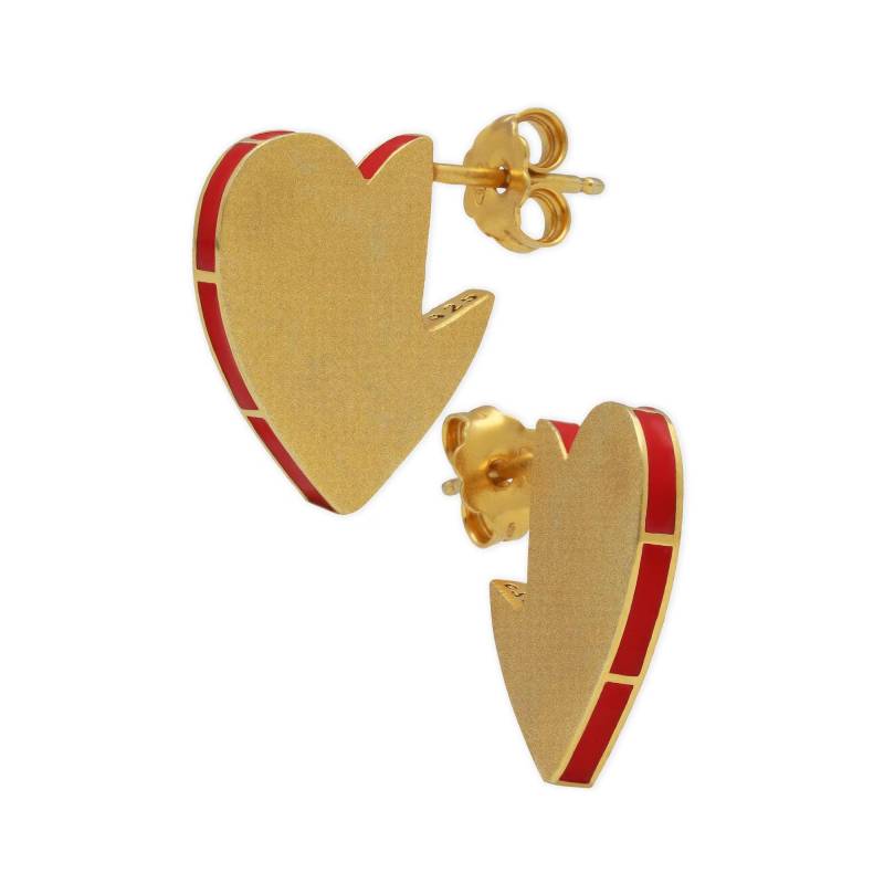 Handgemachte Sterling Silber Herz Ohrstecker Roter Emaille Schmuck von emmanuelaGR