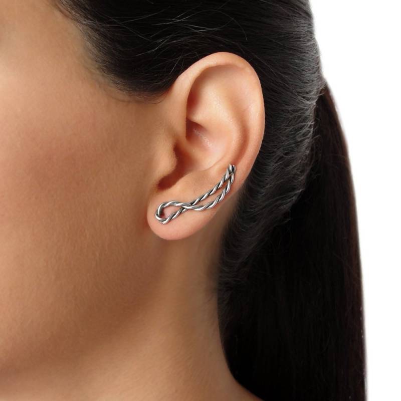 sterling Silber Minimalist Ohrringe Ohr Kletterer Ohrmanschette Elfe Ohrmanschetten Culper Geschenk Für Sie von emmanuelaGR