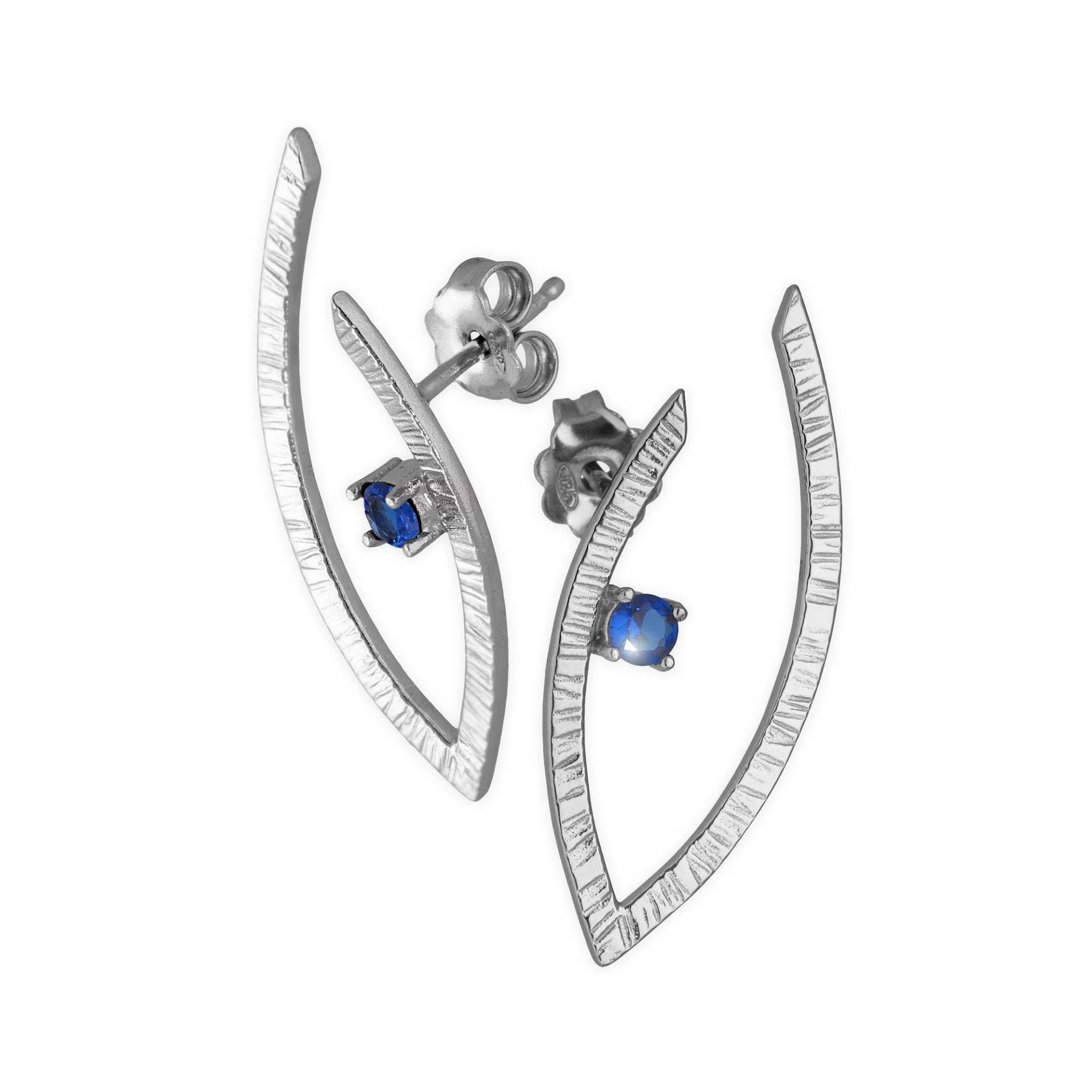 Sterling Silber Evil Eye Ohrstecker Mit Zirkon Stein von emmanuelaGR