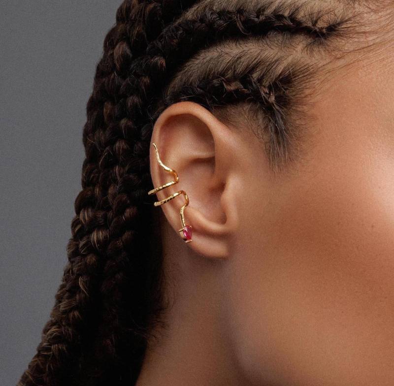 sterling Silber Schlange Ohrmanschette Minimalist Nicht Piercing Boho Ohrring von emmanuelaGR