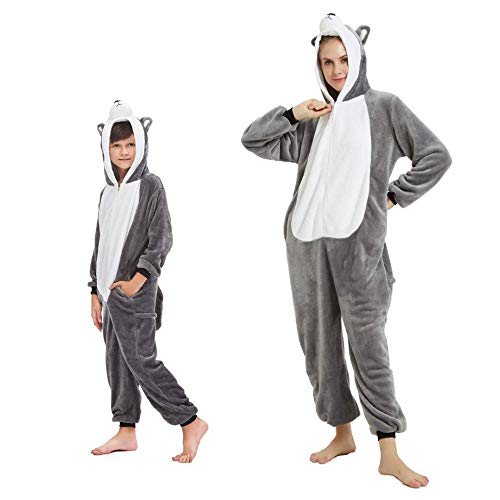 emmarcon - Ganzteiliger Tier-Overall als Pyjama und Kigurumi, für Karneval, Halloween, Cosplay, Unisex, für Erwachsene Medium/Höhe 160-169 cm,Maximal 80 Kg. von emmarcon