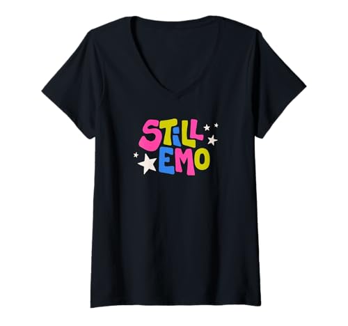 Damen Still Emo Awesome Vibe Not a Phase True to Yourself Tees T-Shirt mit V-Ausschnitt Damen Still Emo Awesome Vibe Not a Phase True to Yourself Tees T-Shirt mit V-Ausschnitt von emo depot