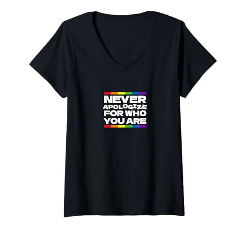 Damen Empowering Pride Rainbow T-Shirt mit V-Ausschnitt von empowering pride rainbow underground