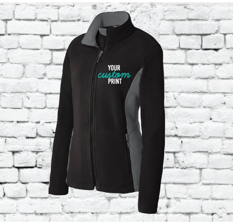 Benutzerdefinierte Damen Farbe Block Fleece Jacke Benutzerdefinierte Stickerei Logo Voller Front-Reißverschluss Und Taschen Warm Wettbewerbsfähigen von empowerprinting