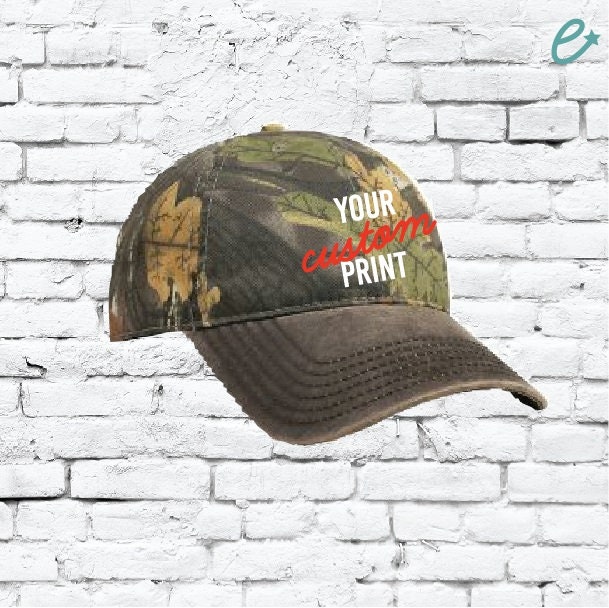 Benutzerdefinierte Stickerei Camo Snapback Moosigen Camoflauge Jagd Krempe Hut Mütze Grün Eichenlaub von empowerprinting