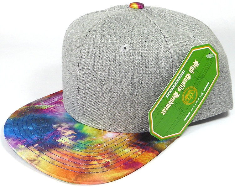 Benutzerdefinierte Stickerei Galaxy Hat Mehrfarbige Krempe Snapback Grau Meliert Mütze Mit Druck Personalisierte Hut von empowerprinting