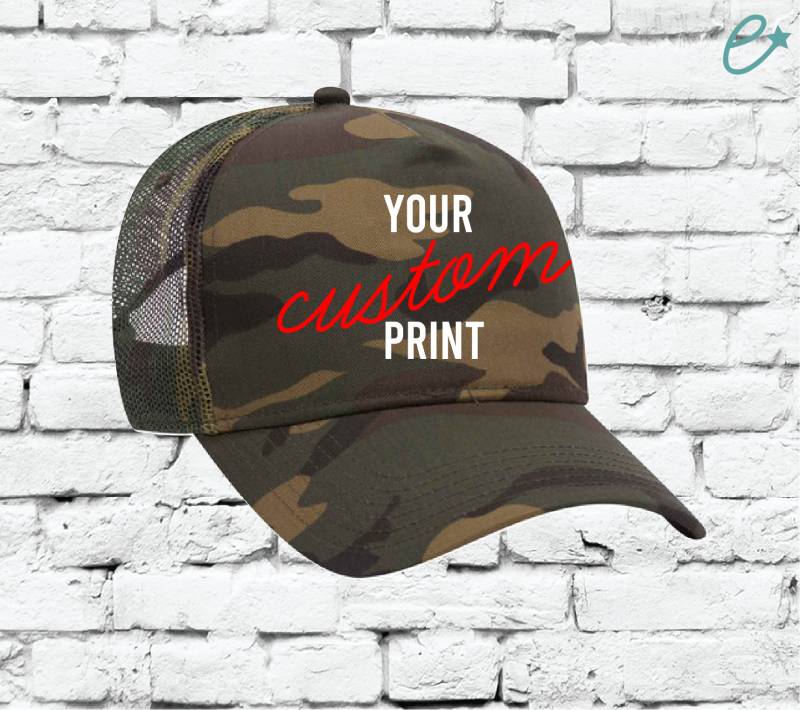 Benutzerdefinierte Stickerei Grün Camo Trucker Hut Jagd Snapback Camoflauge Krempe Mit Mesh Zurück Army Cap von empowerprinting