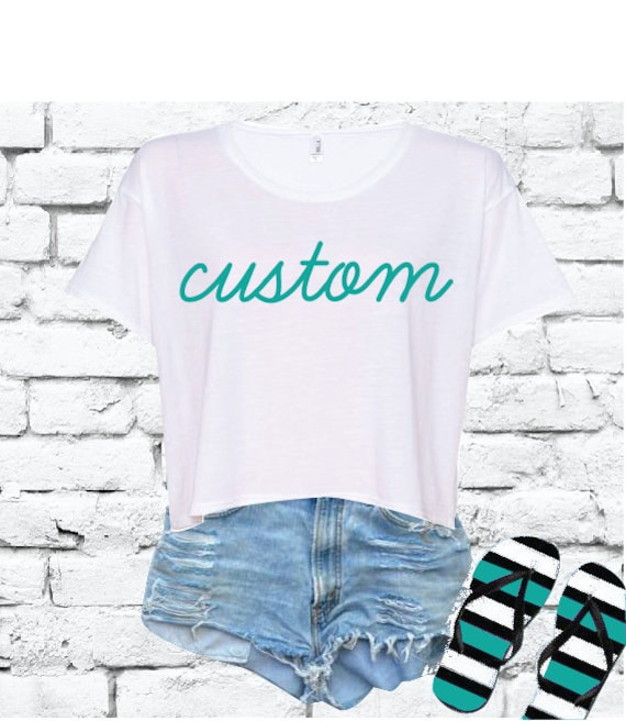 Benutzerdefinierter Druck Damen Flowy Cropped T-Shirt Crop Top Benutzerdefiniertes Personalisiertes Shirt Ihr Text Oder Logo von empowerprinting