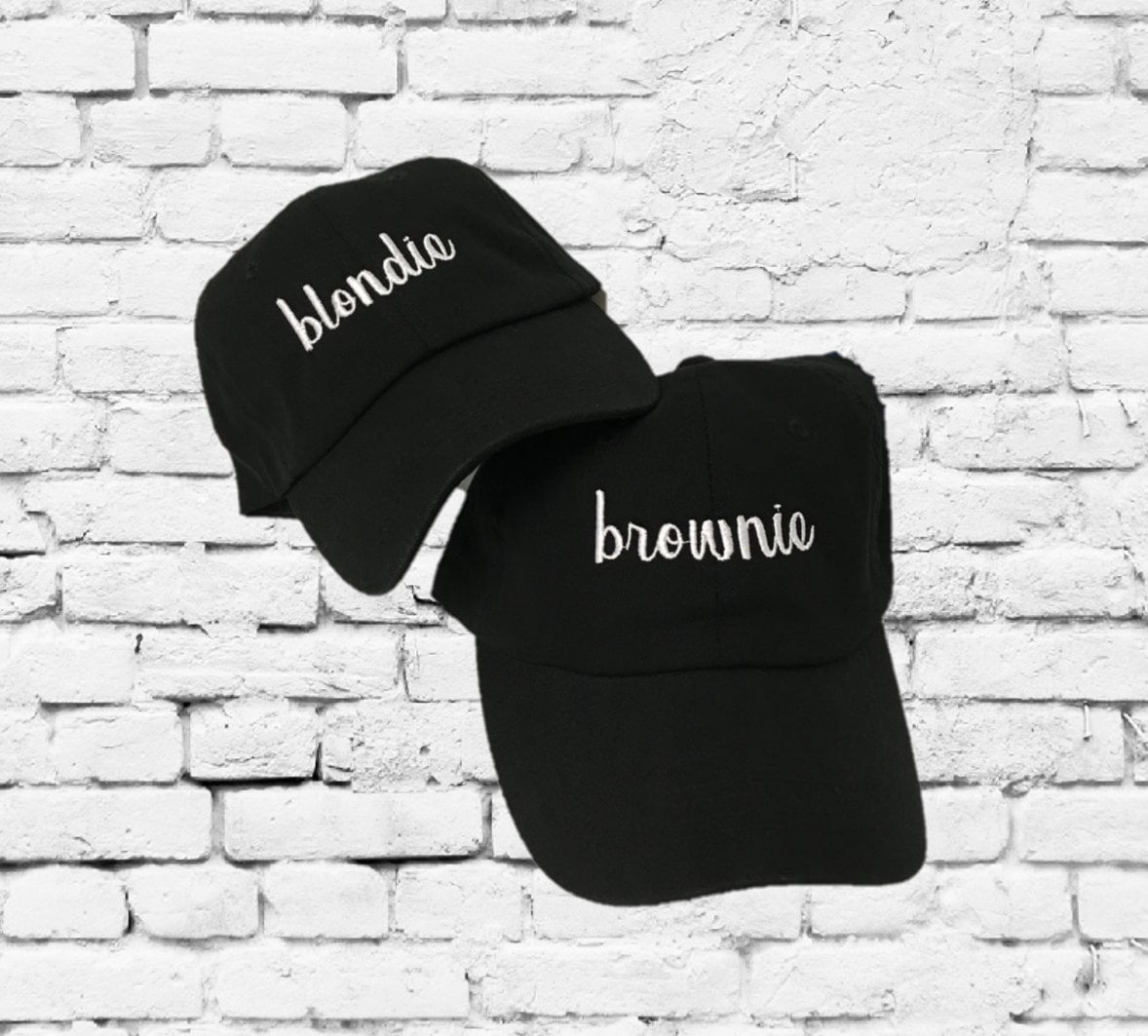 Blondie Und Brownie Dad Hats Blonde Brunette Best Friends Wash Cotton Papa Mütze von empowerprinting