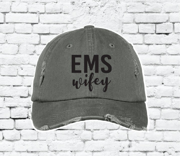 Ems Wifey Embroidery Ripped Adult Diad Wife Hubs Couples Hat 6 Panel Low Profile Twill Superior Washed Cotton Baseball Cap von empowerprinting