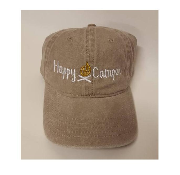 Happy Camper Erwachsene Papa Mütze 6 Panel Low Profile Twill Cotton Baseball Cap Old Weathered Look Happy Camper Erwachsene Papa Mütze 6 Panel Low Profile Twill Cotton Baseball Cap Old Weathered Look von empowerprinting