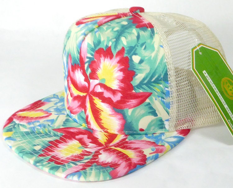 Hawaiian Trucker Mütze Benutzerdefinierte Stickerei Grün Floral Ihre Print Mesh Rückseite Hat Hawaiian Trucker Mütze Benutzerdefinierte Stickerei Grün Floral Ihre Print Mesh Rückseite Hat von empowerprinting