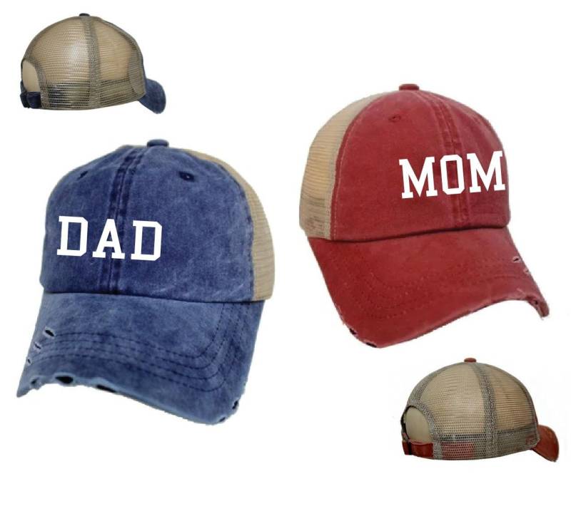 Mom & Dad Unstrukturierte Trucker Hat Geschenk Oder Babymitteilung Mesh Back von empowerprinting