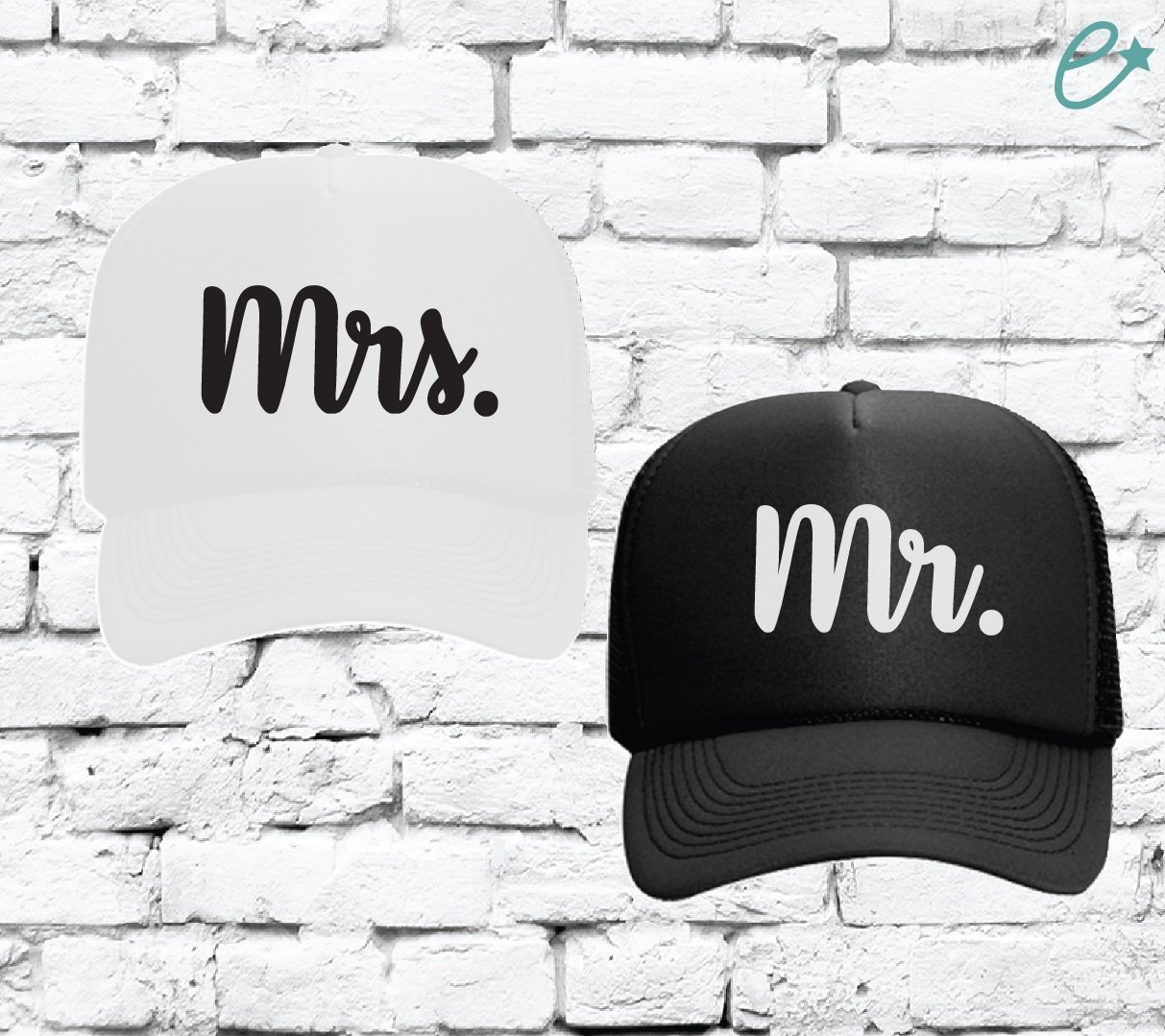 Mr. & Mrs. Trucker Hats Paare Hüte Mesh Zurück Mit Snapback von empowerprinting