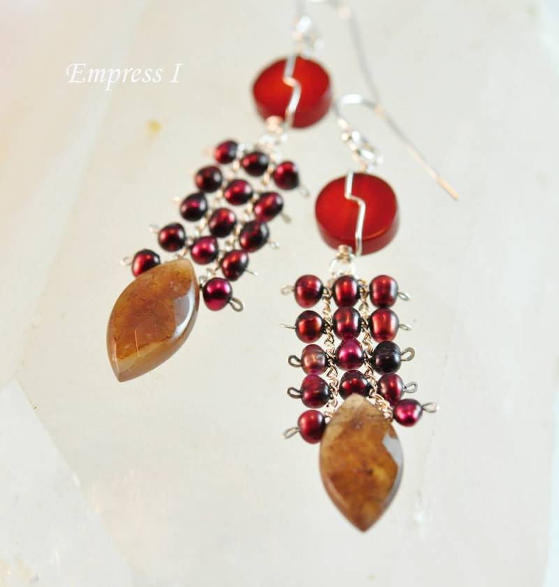 Karneol Achat Und Rote Perle Anweisung Ohrringe, Schmuck Für Frauen, Perlen, Handgefertigt, Trendy, Geschenkidee, Braun, Rot, Orange, Dangle Ohrring Karneol Achat Und Rote Perle Anweisung Ohrringe, Schmuck Für Frauen, Perlen, Handgefertigt, Trendy, Geschenkidee, Braun, Rot, Orange, Dangle Ohrring von empressi