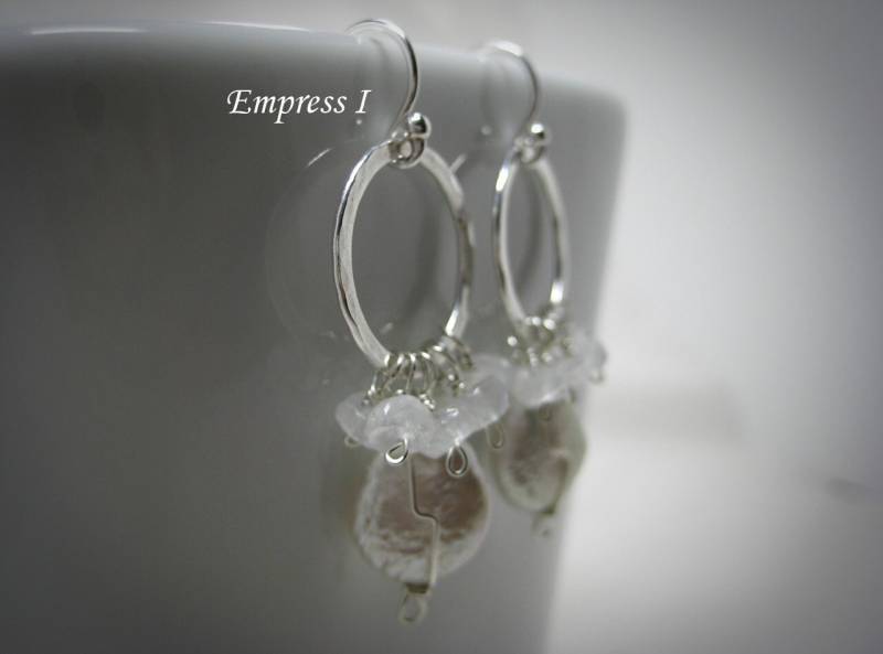 Süßwasserperle Und Regenbogen Mondstein Frost Anweisung Ohrringe, Weiß, Silber, Schmuck Für Frauen, Boho, Trendy, Geschenk Dangly von empressi