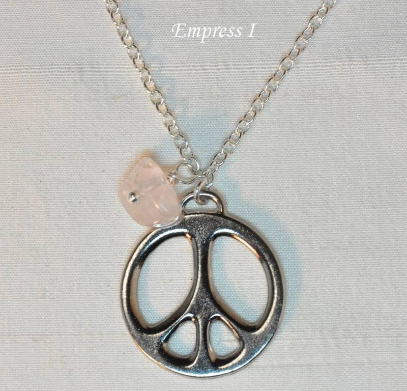 Verkauf - Frieden Halskette, Zeichen Schmuck, Kunzit Charm Silber Anhänger, Geschenkidee von empressi