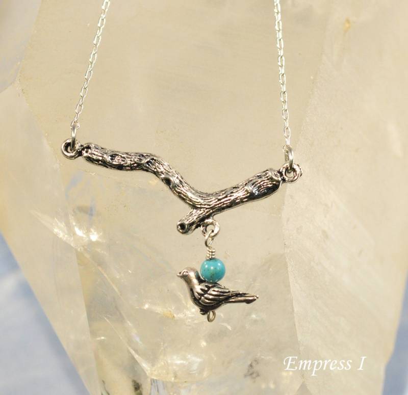 Verkauf - Silber Branch Halskette Mit Vogel Und Türkis Auf Silberkette, Robin, Charme, Baum, Natur, Wald, Schmuck Für Frauen, Trendy, Geschenk Verkauf - Silber Branch Halskette Mit Vogel Und Türkis Auf Silberkette, Robin, Charme, Baum, Natur, Wald, Schmuck Für Frauen, Trendy, Geschenk von empressi