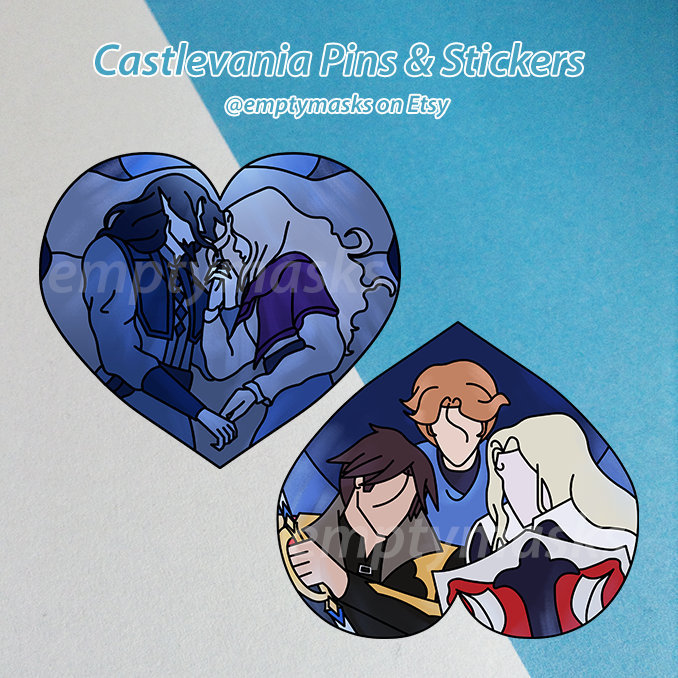 Castlevania Holz Pins Und Sticker - Alucard/Adrian Tepes Trevor Belmont Sypha Belnades, Dracula Vlad Lisa von emptymasks