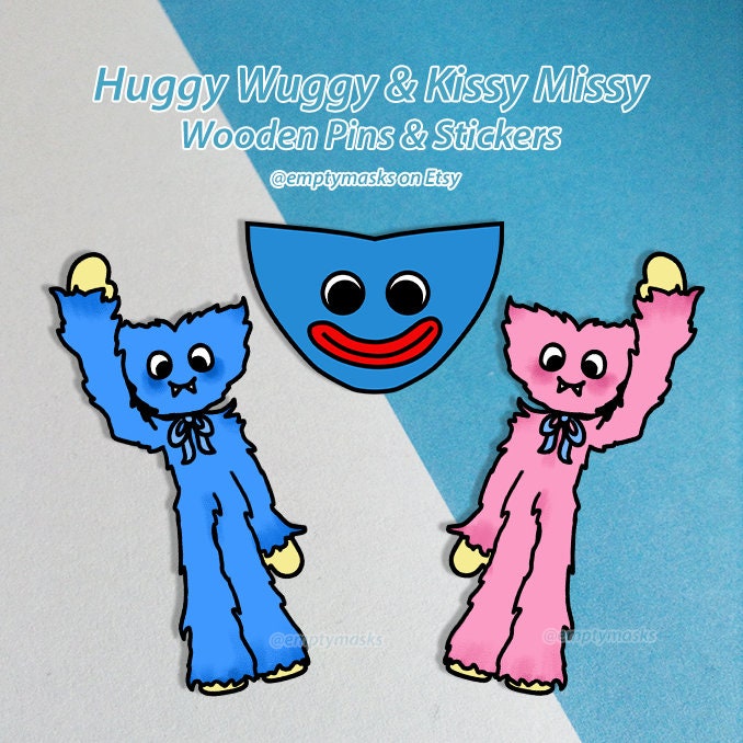 Huggy Wuggy Und Kissy Missy - Poppy Playtime Holznadeln & Sticker von emptymasks