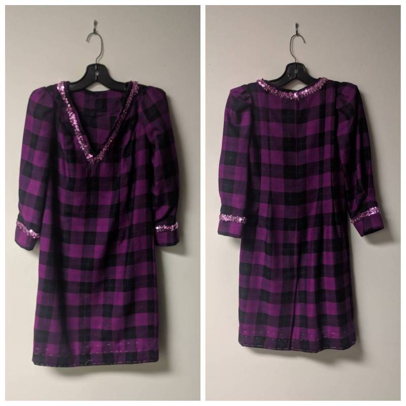 Vintage Kleidung 1960Er Jahre Kariert Etuikleid Wollkleid Mittellang No Label Handmade Kleid Damen Größe S Petite von enduredesigns